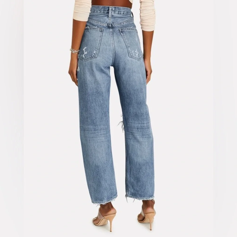 AGOLDE 90s Distressed Straight-Leg Blue Jeans High Rise Loose Fit Size 26 - Picture 7 of 16